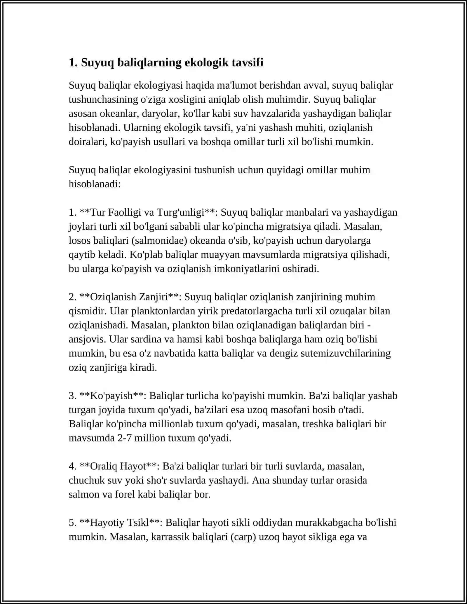 SUYAKLI BALIQLARNING EKOLOGIK GURUHLARI 3