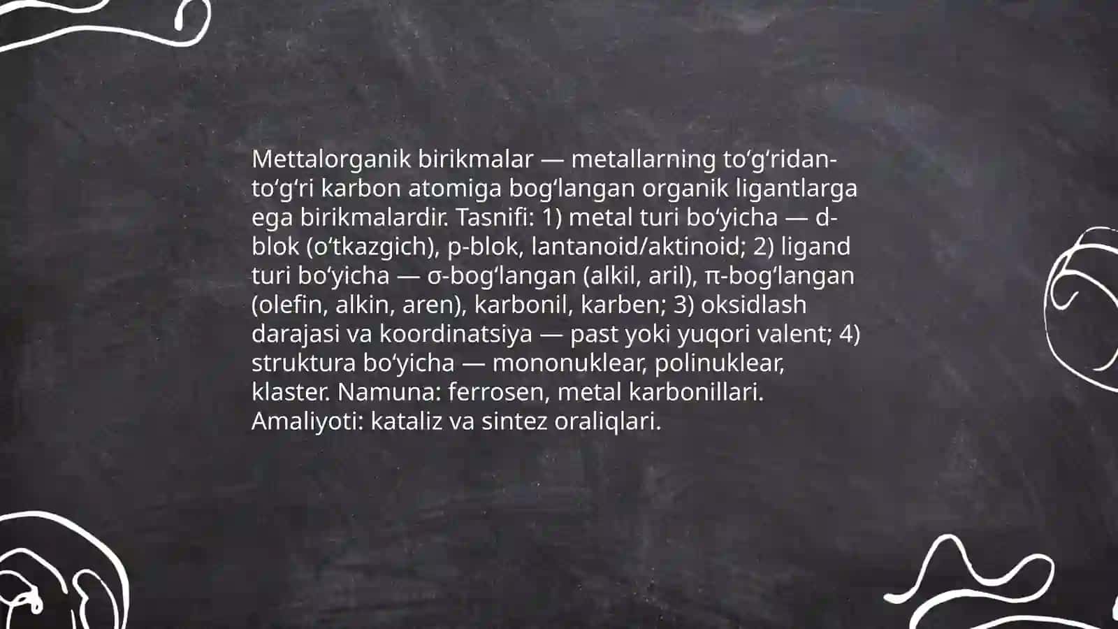 Mettalorganik birikmalar va ularning xossalari 3