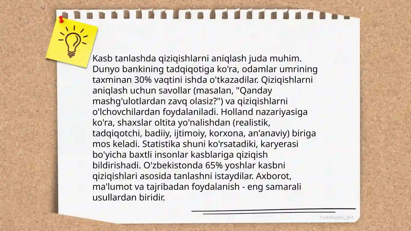 Kasb tanlashga doir psixologik tadqiqotlar 3