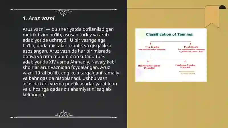 She'r vaznlari tasnifi 3