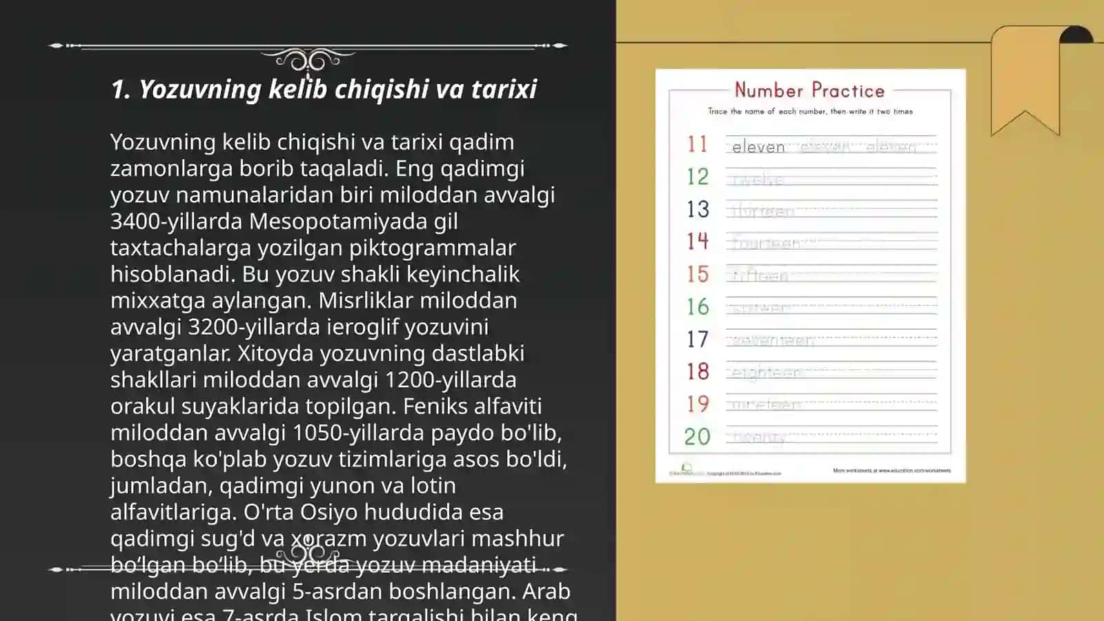 Yozuv tarixi va turlari 3