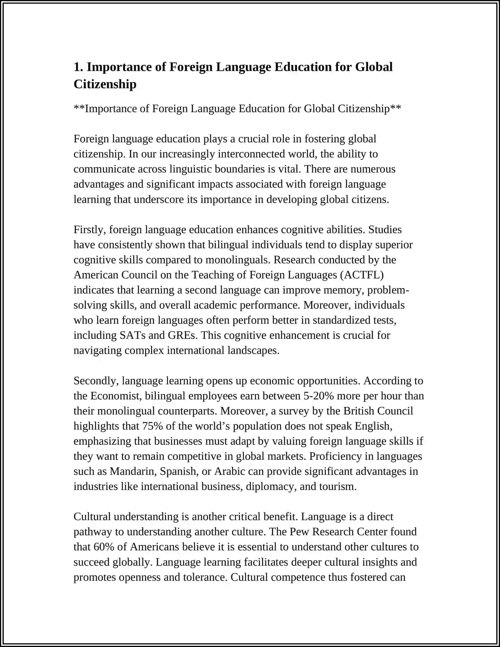 EDUCATION AND ROLE OF FOREIGN LANGUAGE 3