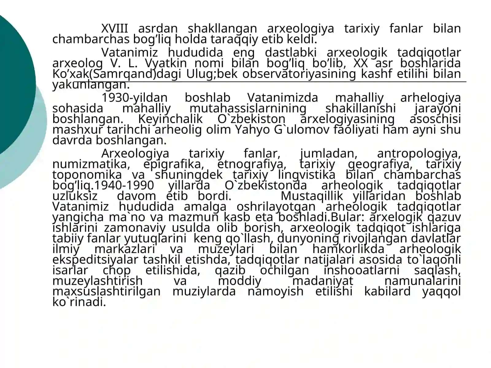 Arxeologiya fani va uning vazifalari 3