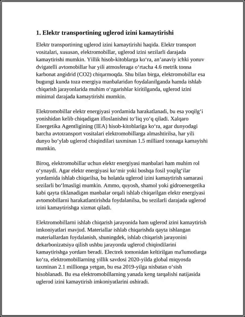 ELEKTROMOBILNING EKOLOGIK XUSUSIYATI 3