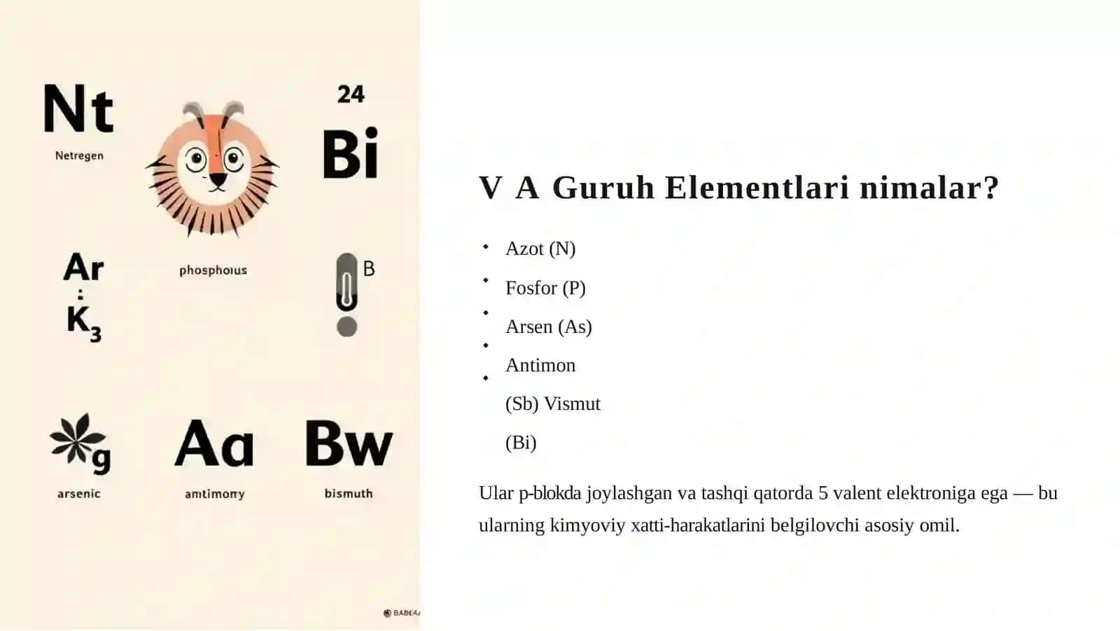 Davriy Sistemadagi VAGuruh Elementlari: Asosiy Xususiyatlar va Ahmiyati 3