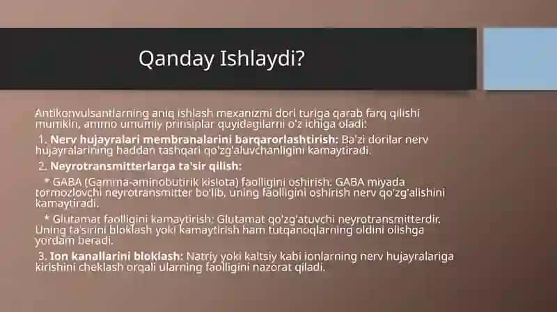 Epilepsiyaga qarshi dori vositalar. 3