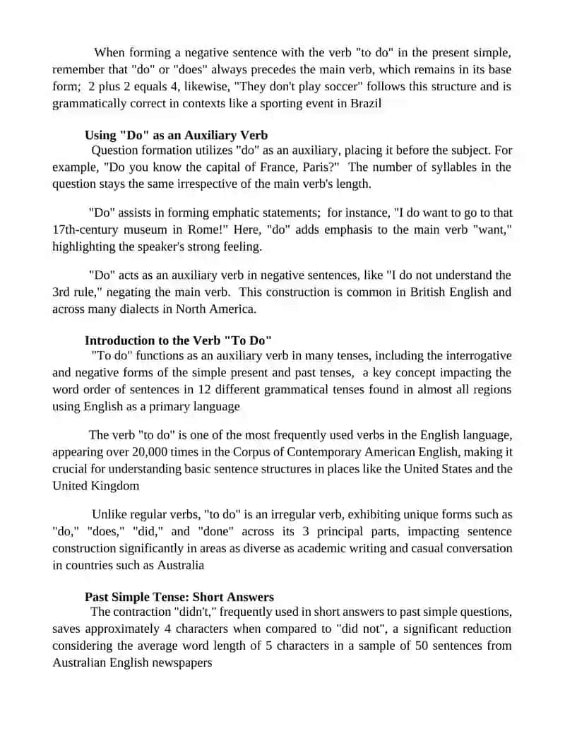 Simple Tense the verb to do 3