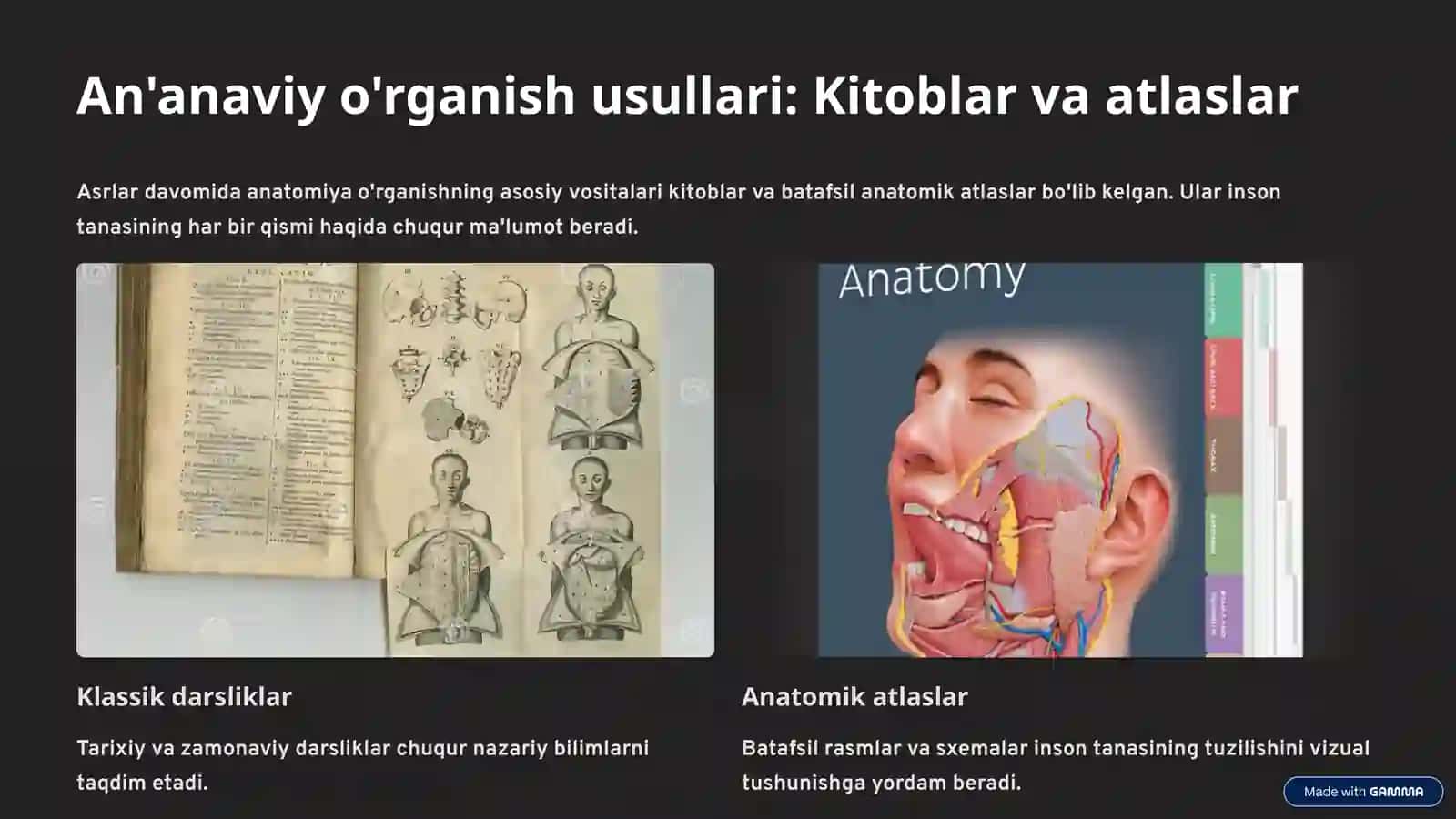Anatomiyani o'rganish usullari 3