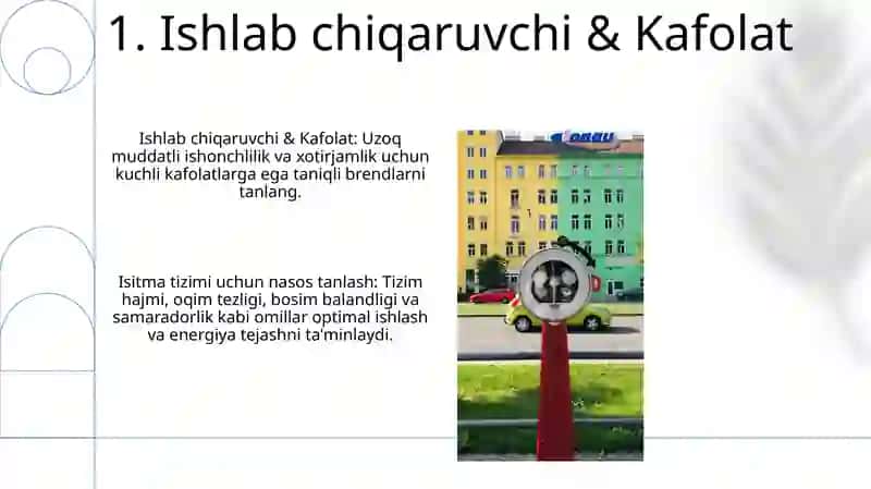Isitish tizimi uchun nasos tanlash 3