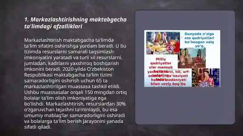 Markazlashtirishning maktabgacha ta'limdagi afzalliklari 3