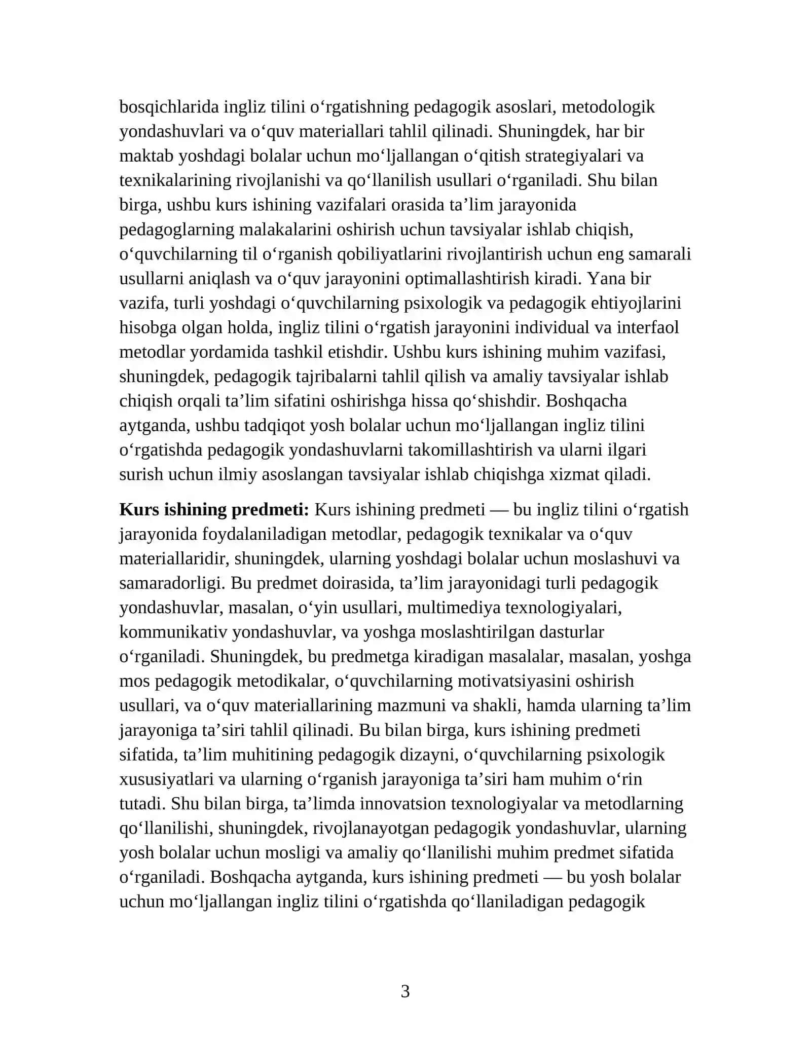 SIMILARITIES AND DIFFERENCES IN TEACHING ENGLISH AT KINDERGARDEN AND PRIMARY SCHOOL 3