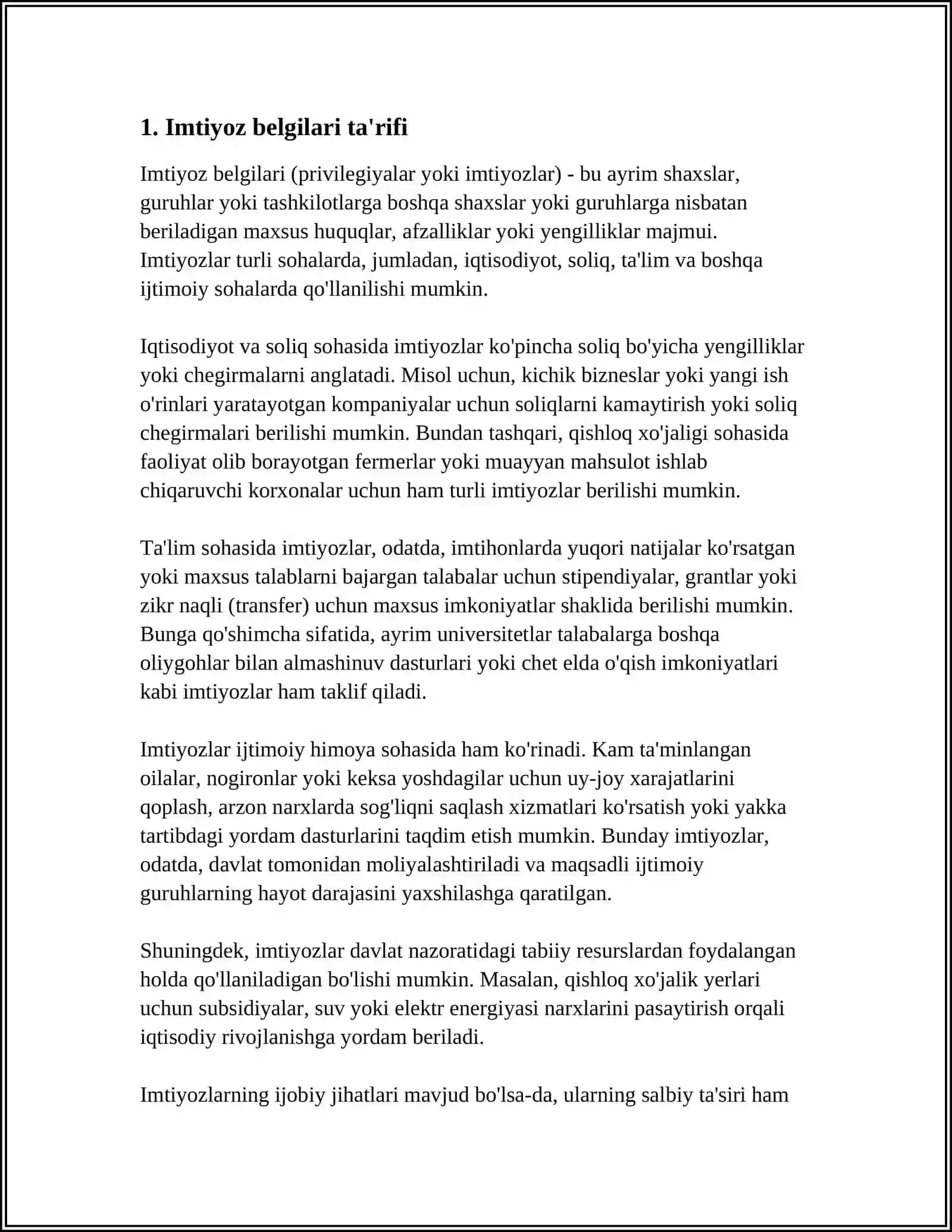 IMTIYOZ BELGILARI 3