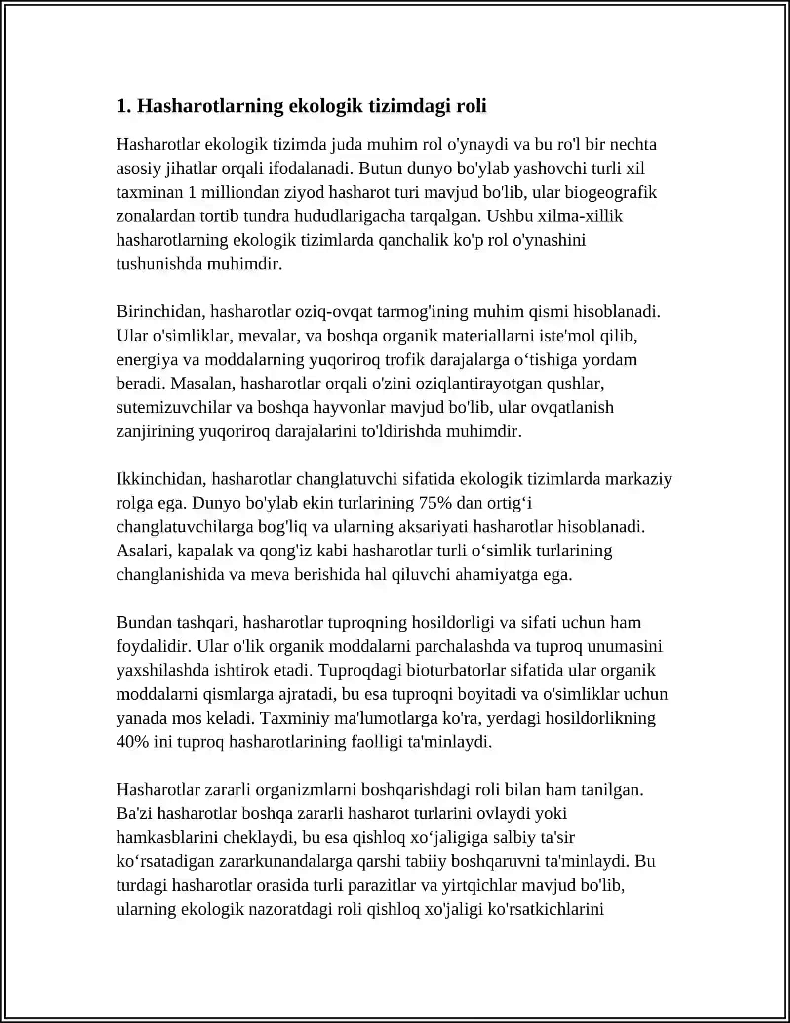 HASHAROTLARNING INSON HAYOTIDAGI AHAMIYATI 3