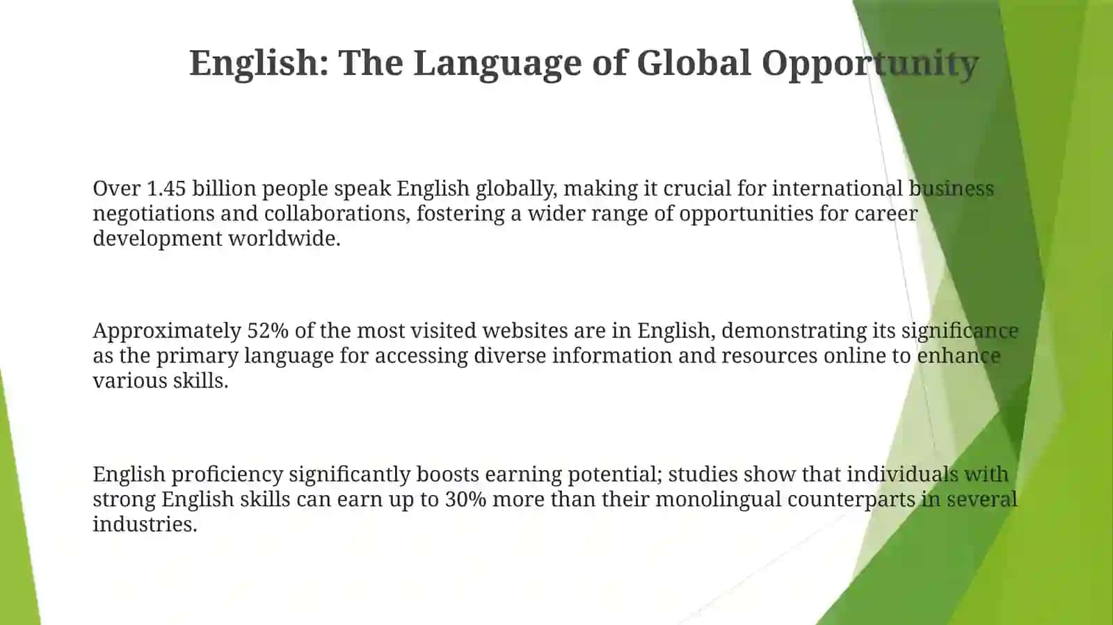 Why is learning  english 3