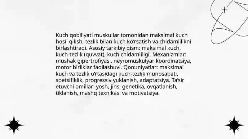 Kuch qobiliyatini tarbiyalash 3