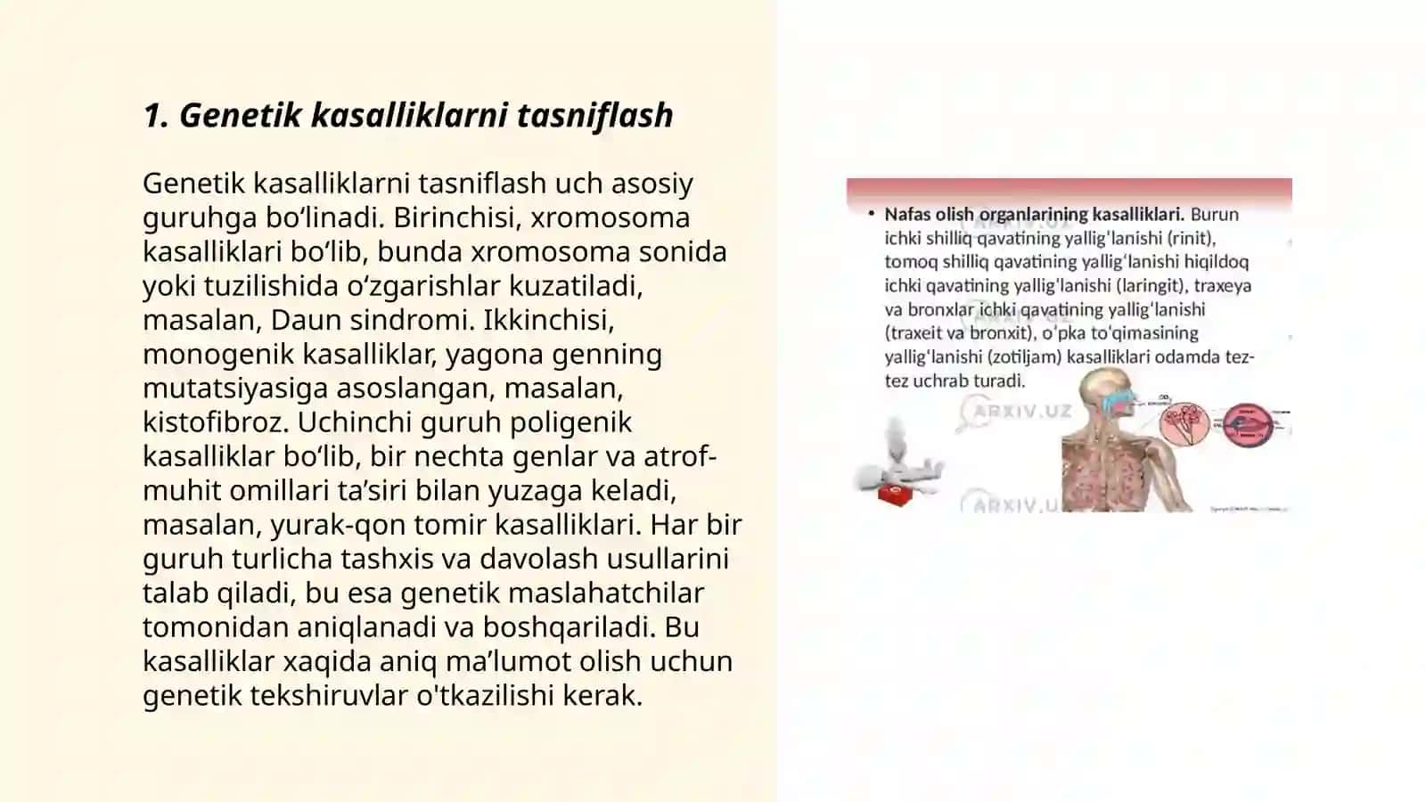 Genetik kasalliklarni tasniflash 3