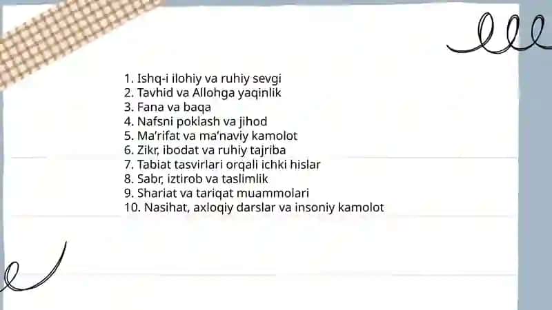 Uvaysiy gʻazallari haqida 3