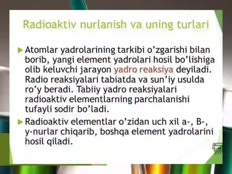 Yadro kimyosi uning tibbiyotdagi axamiyati 3
