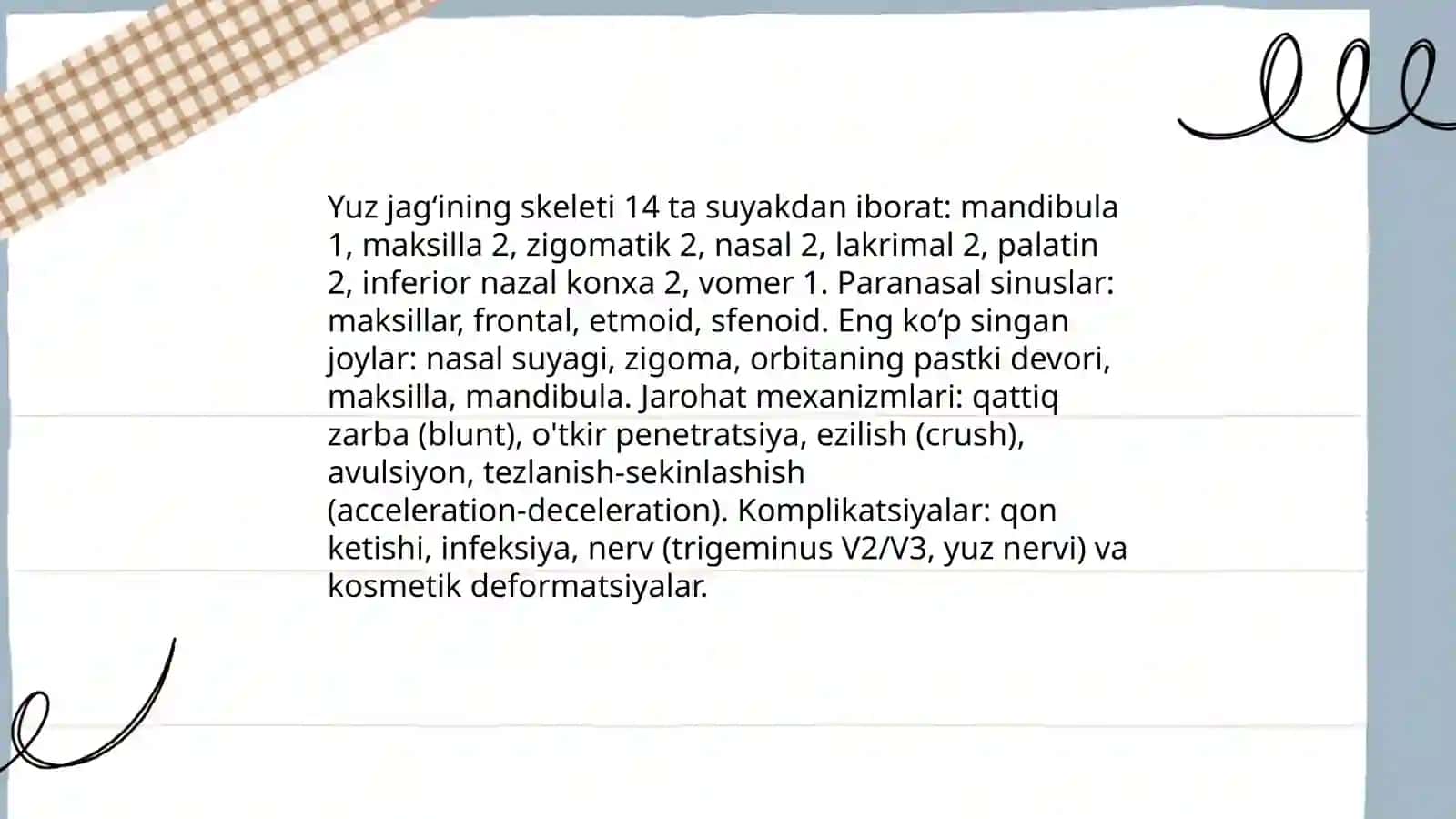 Yuz jagʻ jarohatlari 3