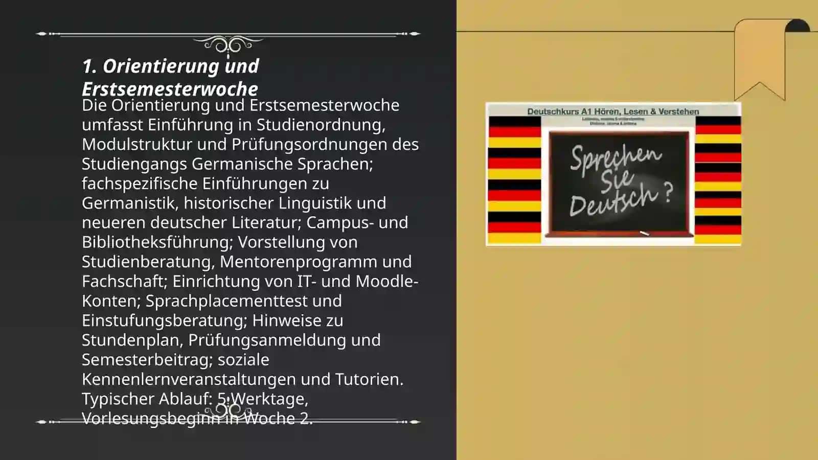 Beginn des Studiums der Germanischen Sprachen 3