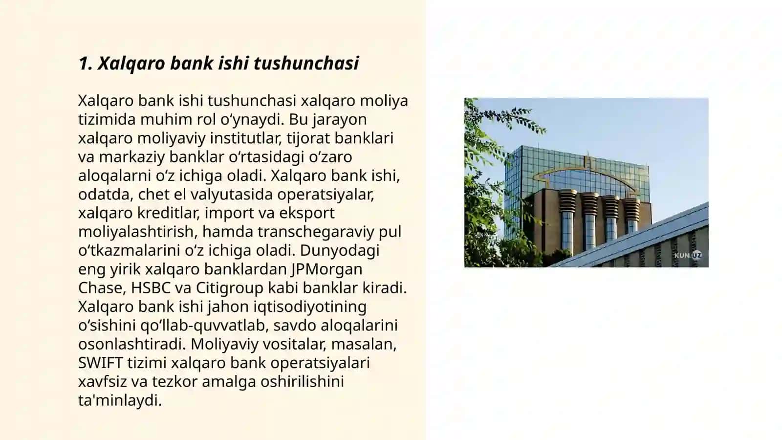 Xalqaro bank ishining qisqacha tarixi 3