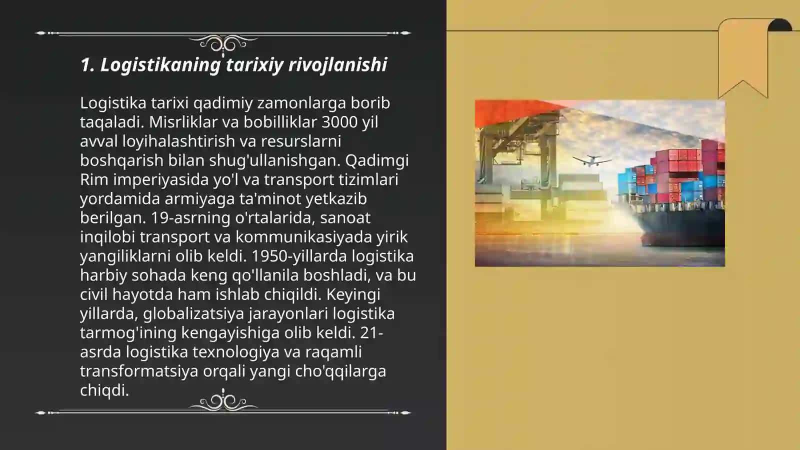 Logistikaning rivojlanish bosqichlari 3