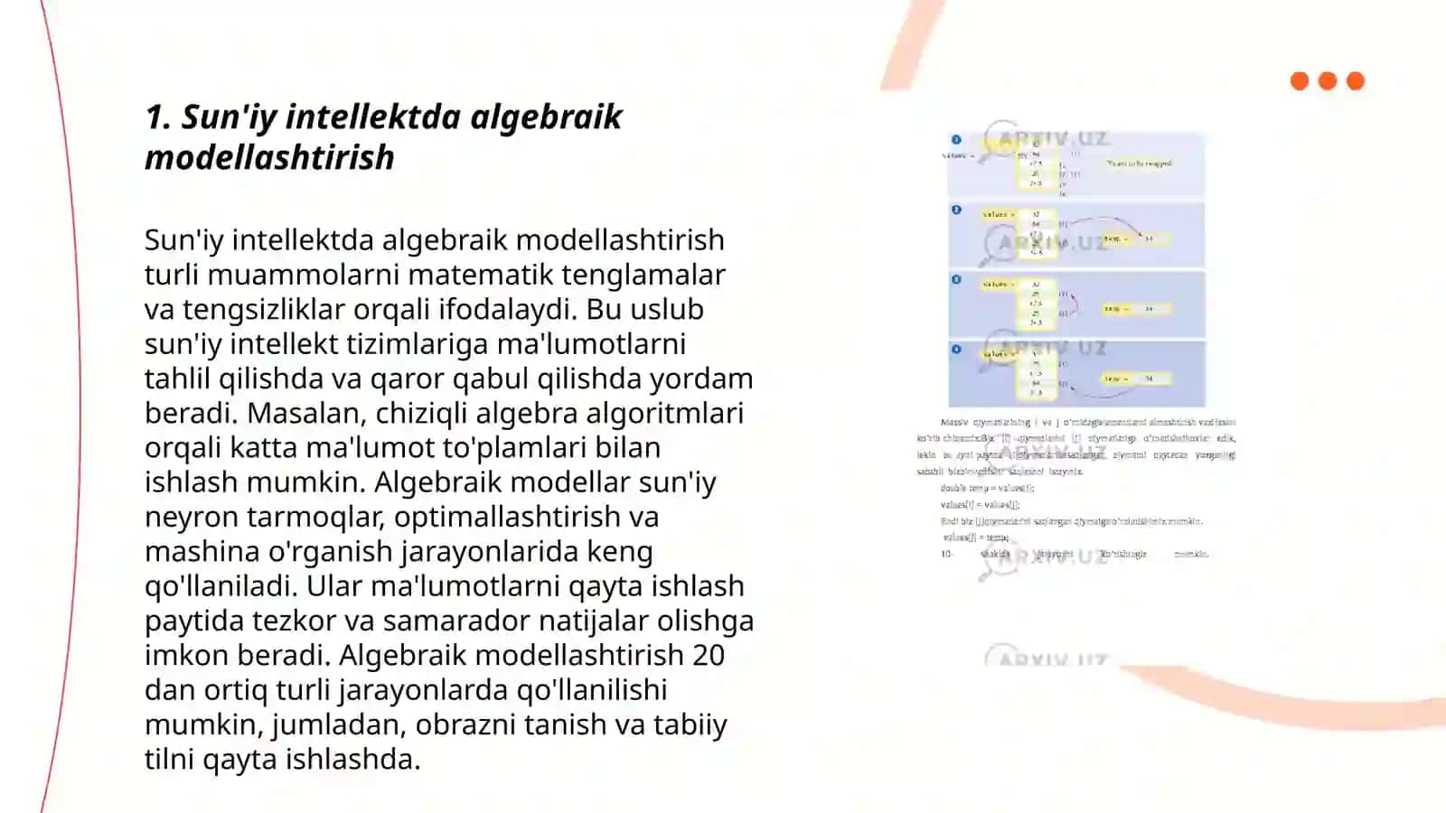 Sun'iy intellektda algebraik modellashtirish 3