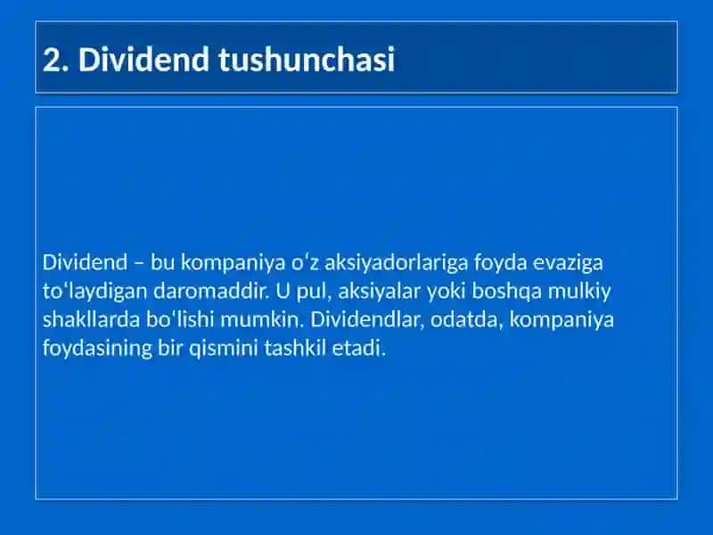 Dividend siyosati nazariy asoslari 3