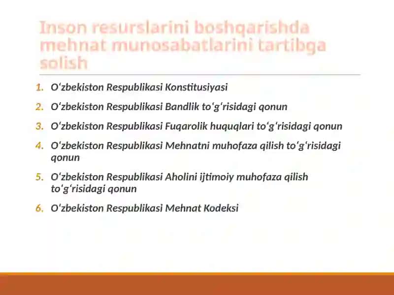 Insonresurslarini boshqarishda mehnat munosabatlari 3