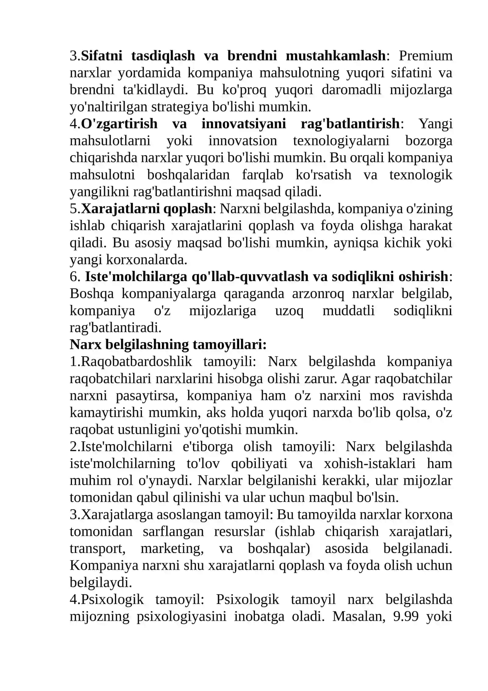 Narx siyosati va strategiyasi 3