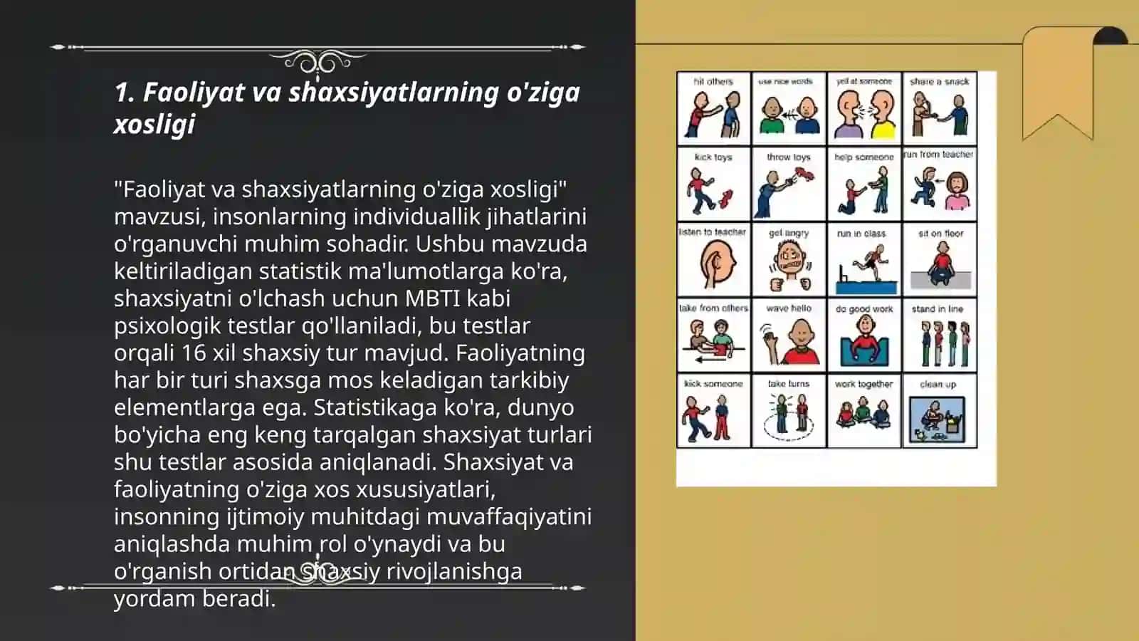 Faoliyat va shaxsiyatlarning o'ziga xosligi 3