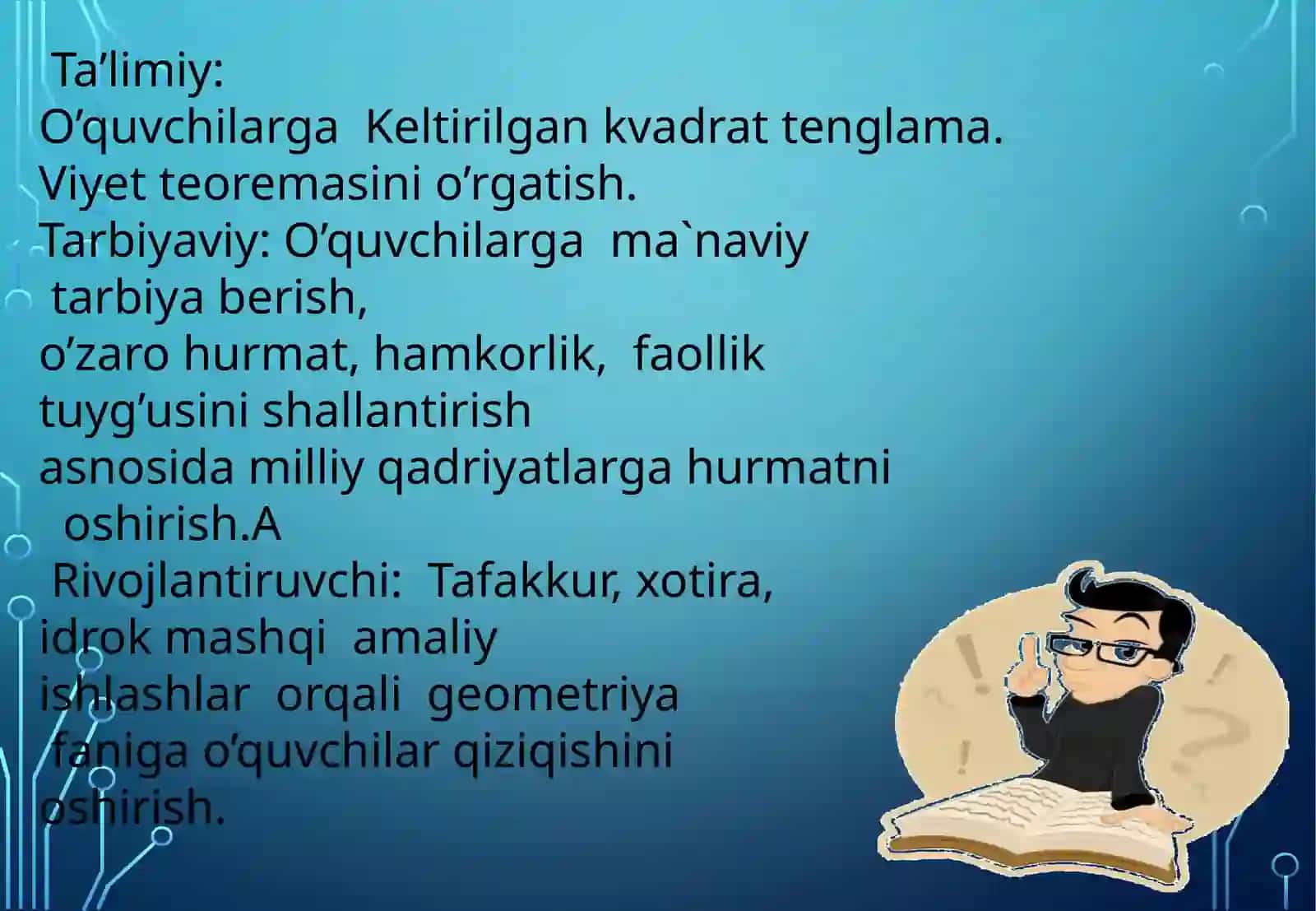 Keltirilgan kvadrat tenglama.Viyetteoremasi 3
