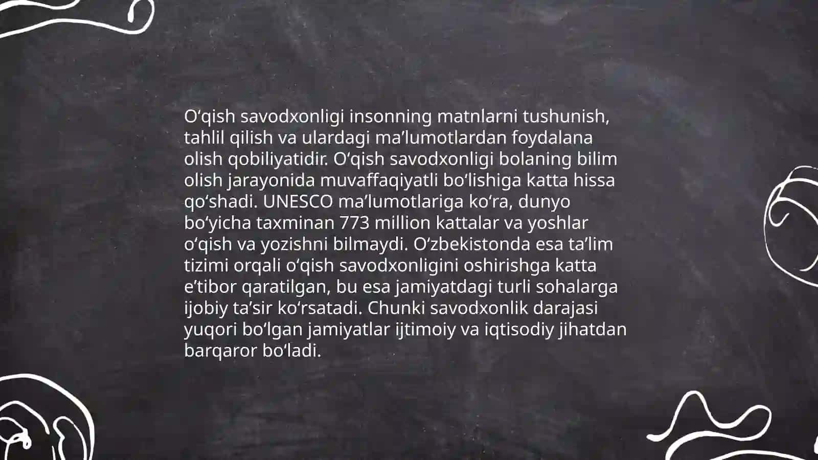 O'qish Savodxonligi va uning ahamiyati 3