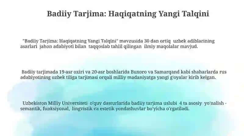 Badiiy Tarjima: Haqiqatning Yangi Talqini 3