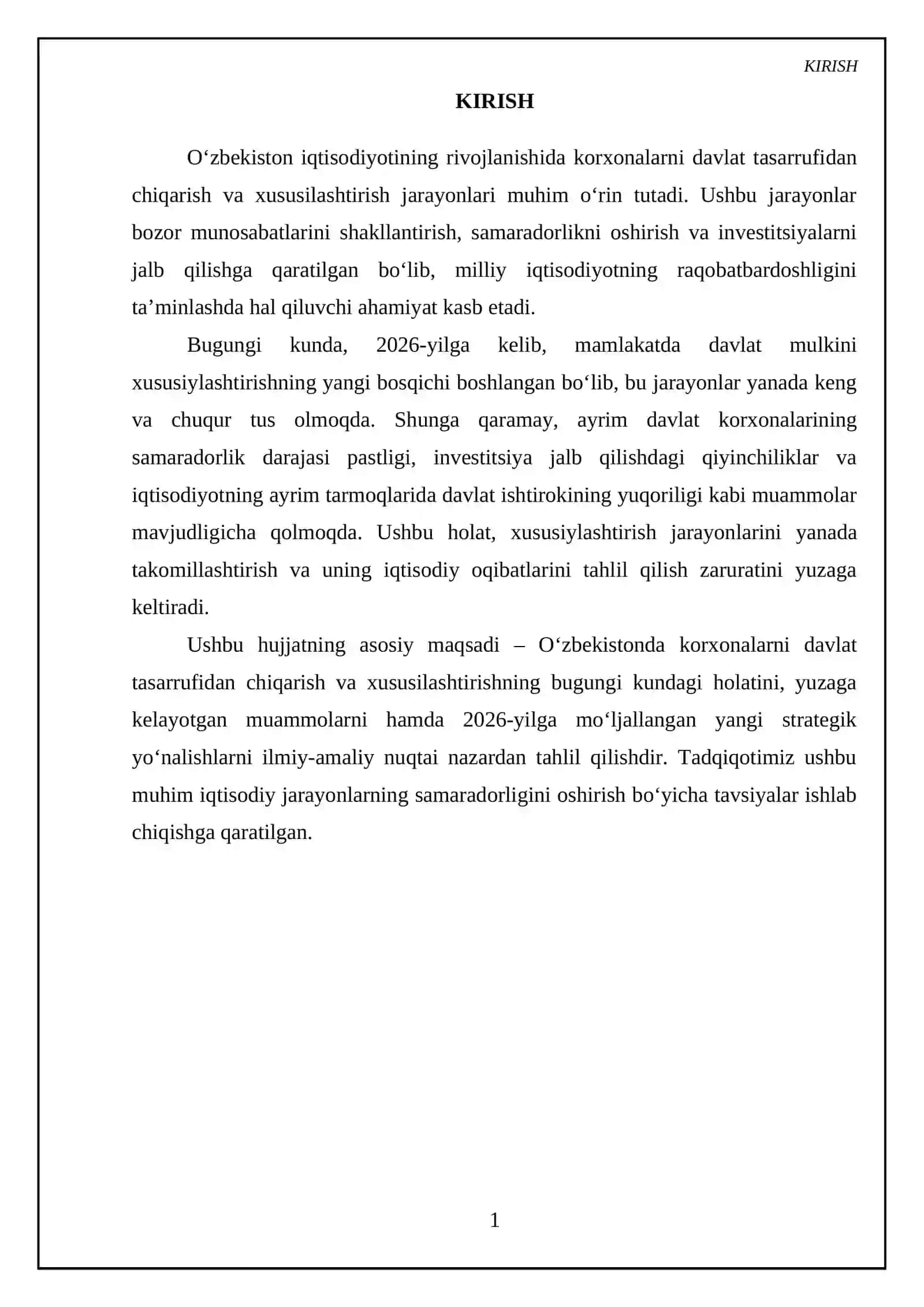 Korxonani davlat tasarufidan chiqarish va xususilashtirish 3