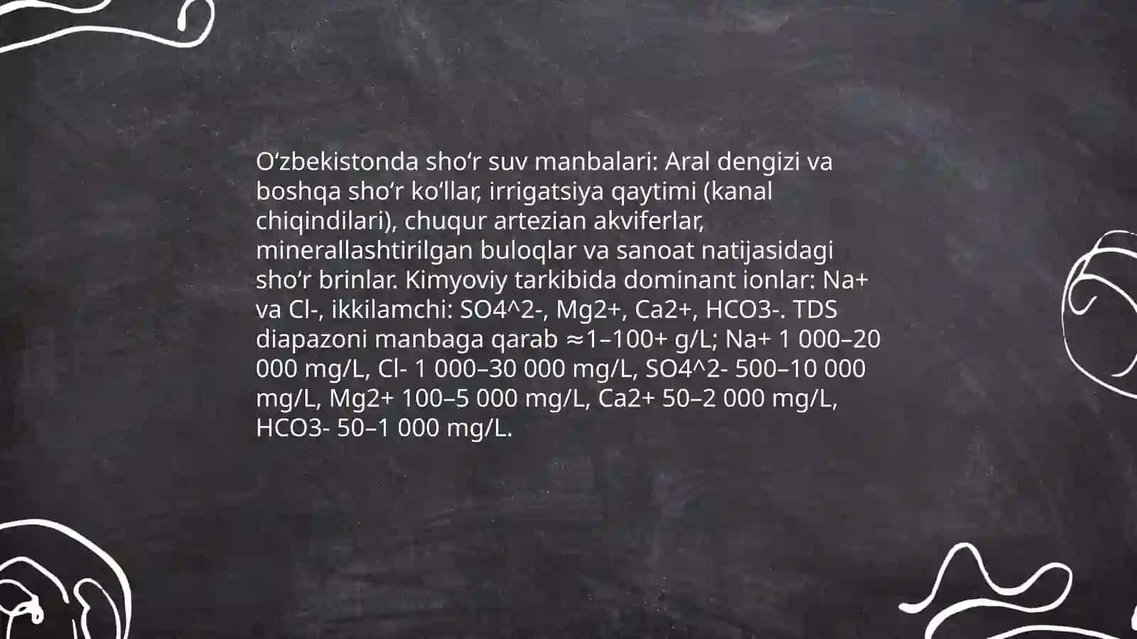 Oʻzbekiston sharoitida shoʻr suvlarni chuchuklashtirish gʻoyasini yaratish 3