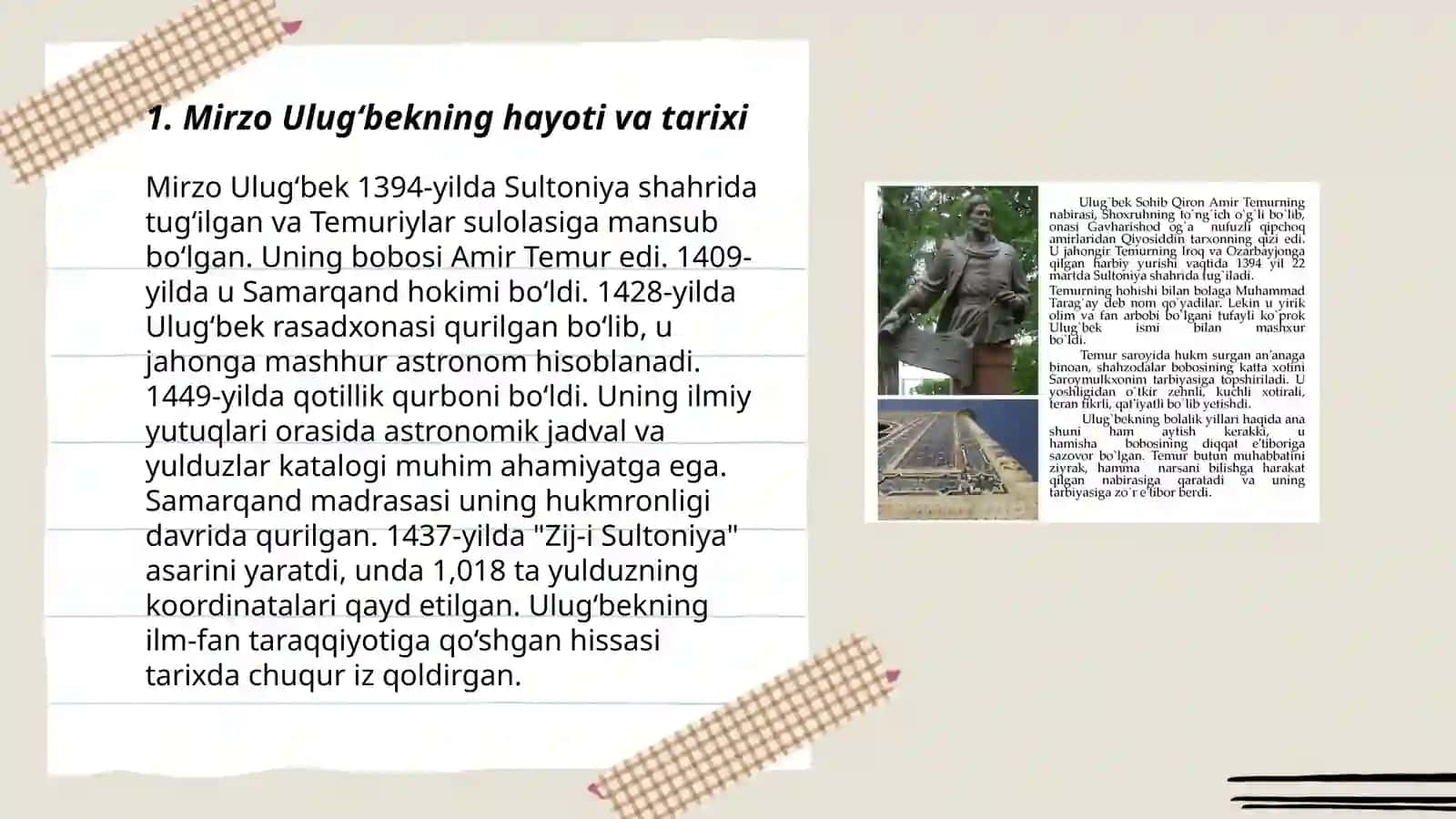 Ulug‘bekning hayoti va tarixi 3