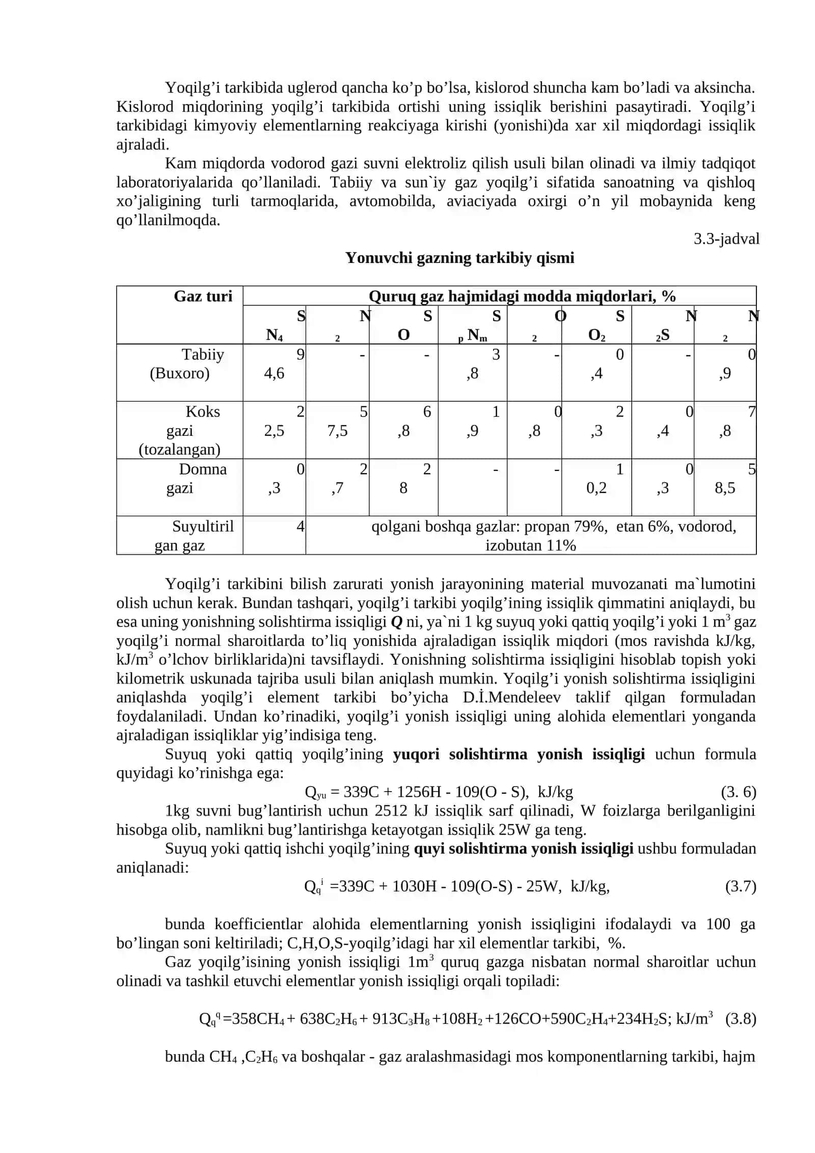 Yoqilg’i va yonish nazariyasi asoslari 3