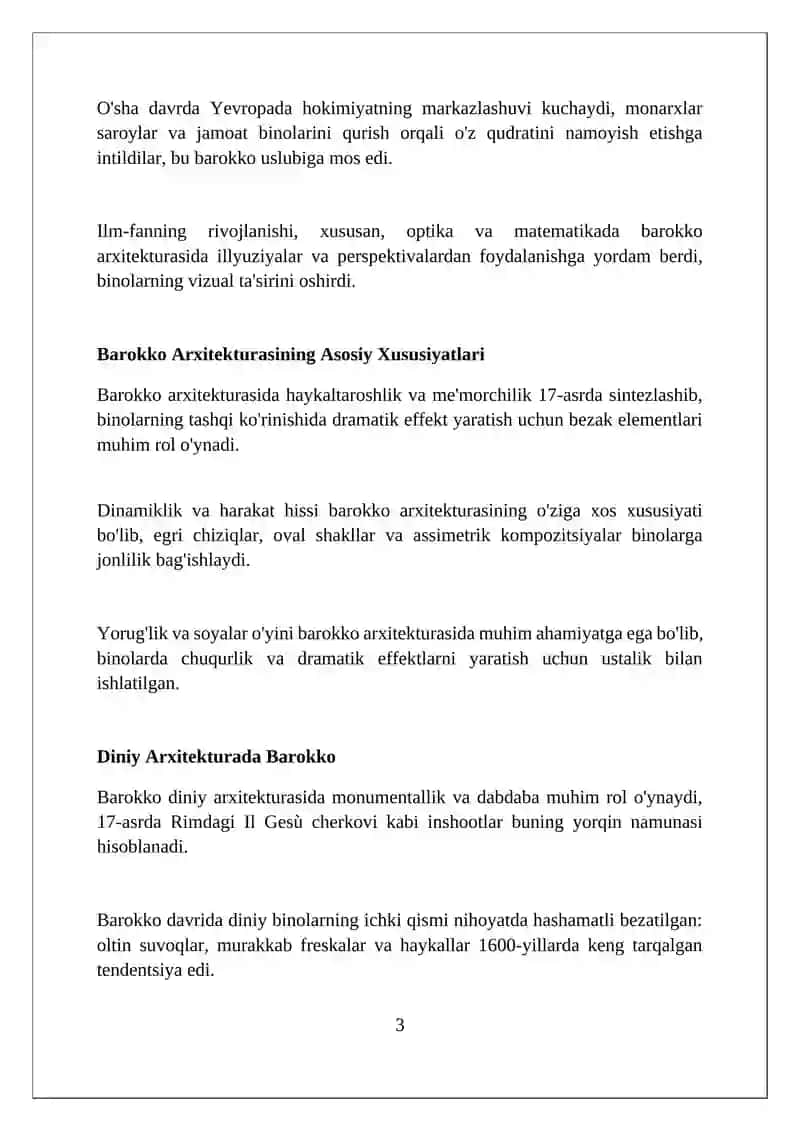 Barokko arxitekturasi 17asr "Barakko asri" 3