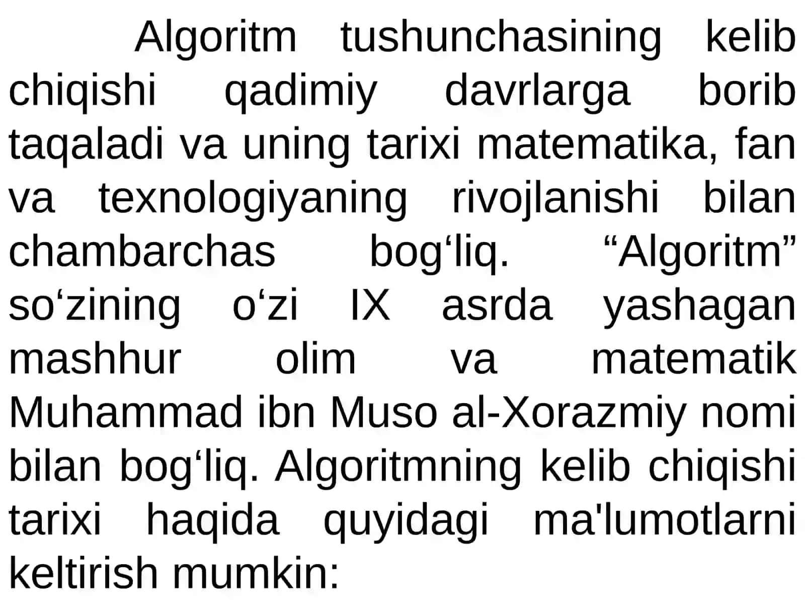 Algoritm tushunchasi 3