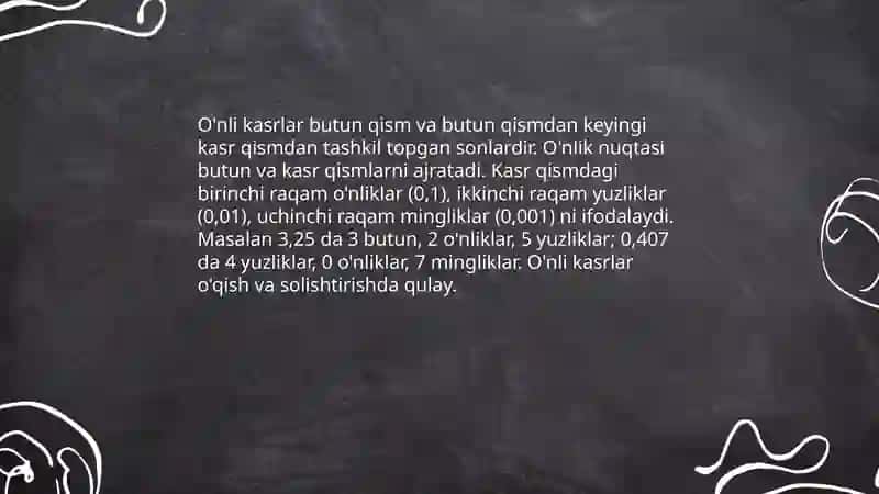 O'nli kasrlar va ular ustida arifmetik amallarni bajarish algoritimi 3