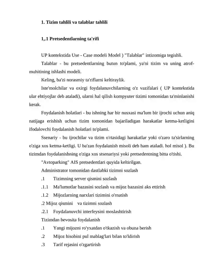 Tizim tahlili va talablar tahlili 3