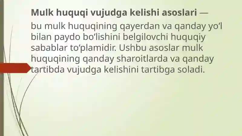 MULK HUQUQINING VUJUDGAKELISH ASOSLARI 3