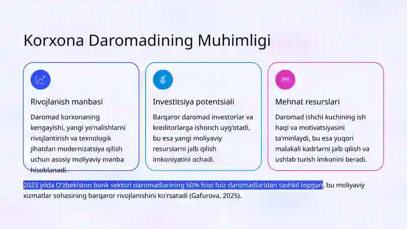 Korxona Daromadlarini Shakllantirish va Ularga Ta'sir Etuvchi Omillar 3