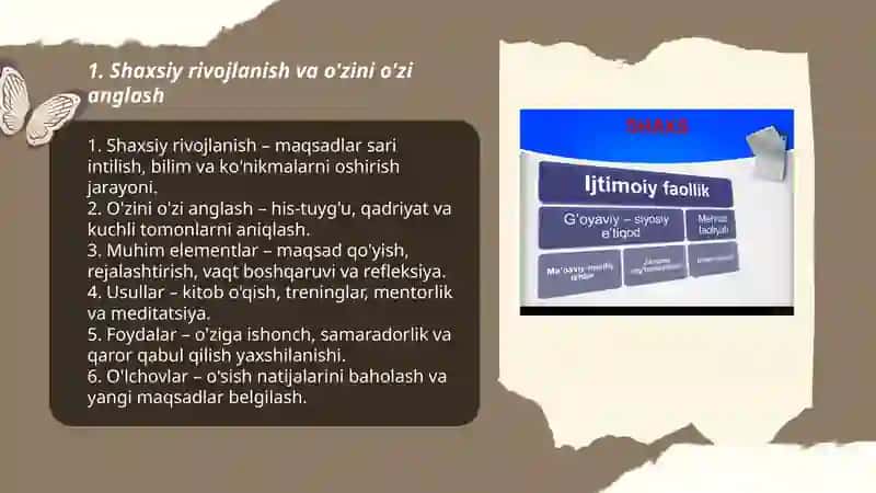 Shaxsiy rivojlanish va o'zini o'zi anglash 3