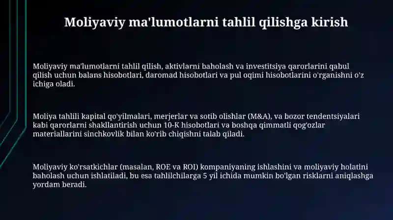 Moliyaviy ma’lumotlar tahlili 3