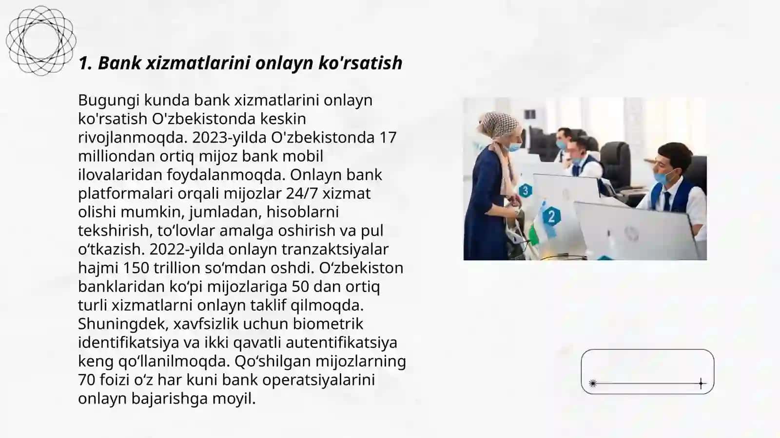 Bank xizmatlarini uyda va ish joyida ko'rsatish 3