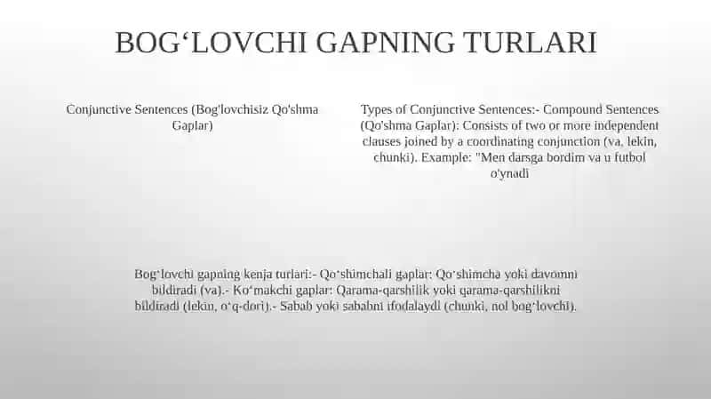 Bog'Lovchisiz Qo'Shma Gap Va Ularning Turlari 3