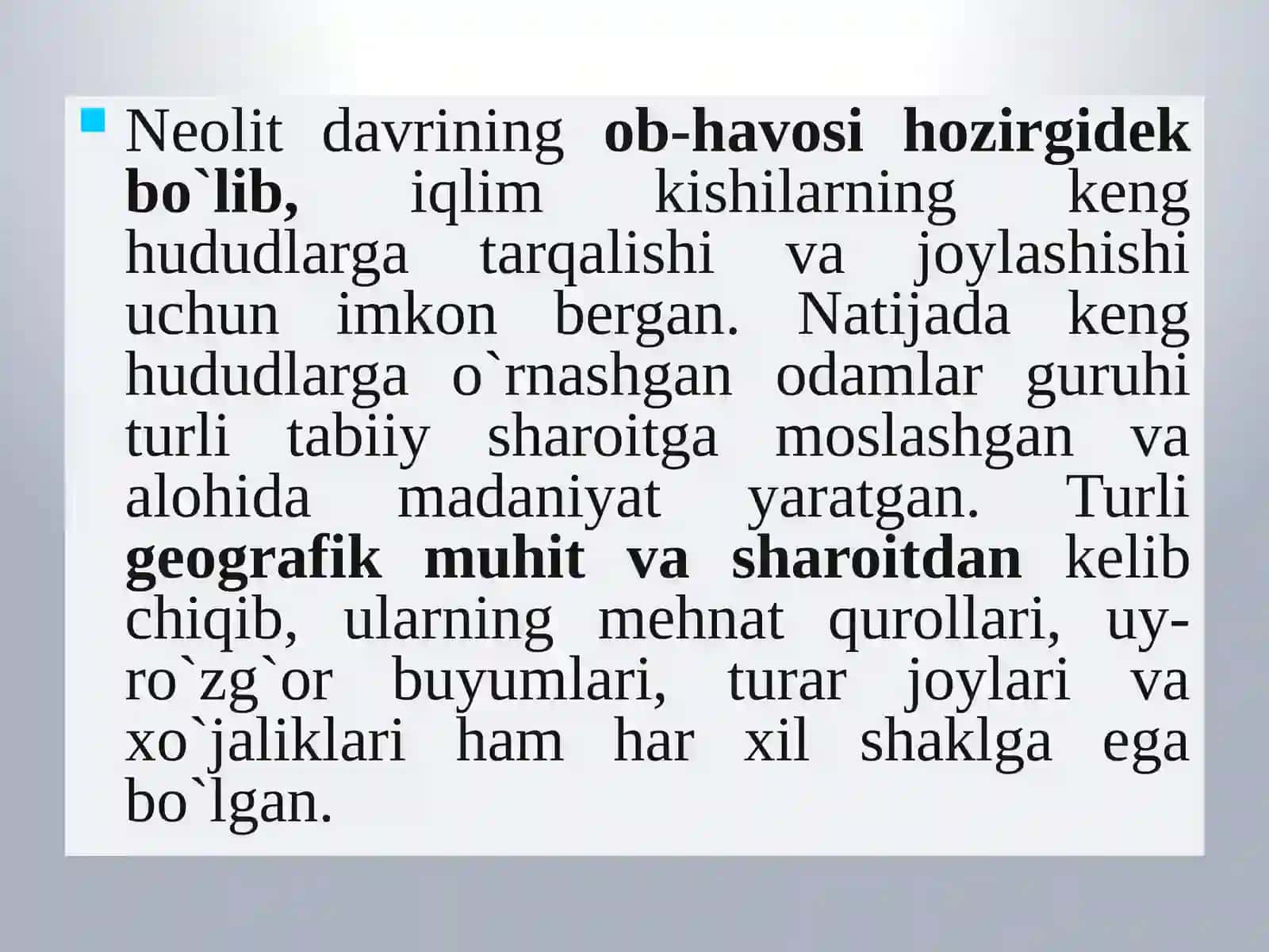 Neolit inqilobi va texnologiyasi 3