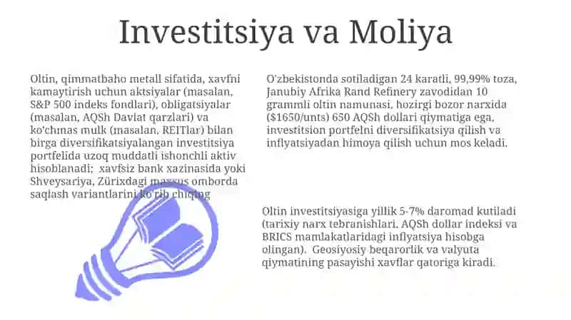 Oltin investitsiyasi 3